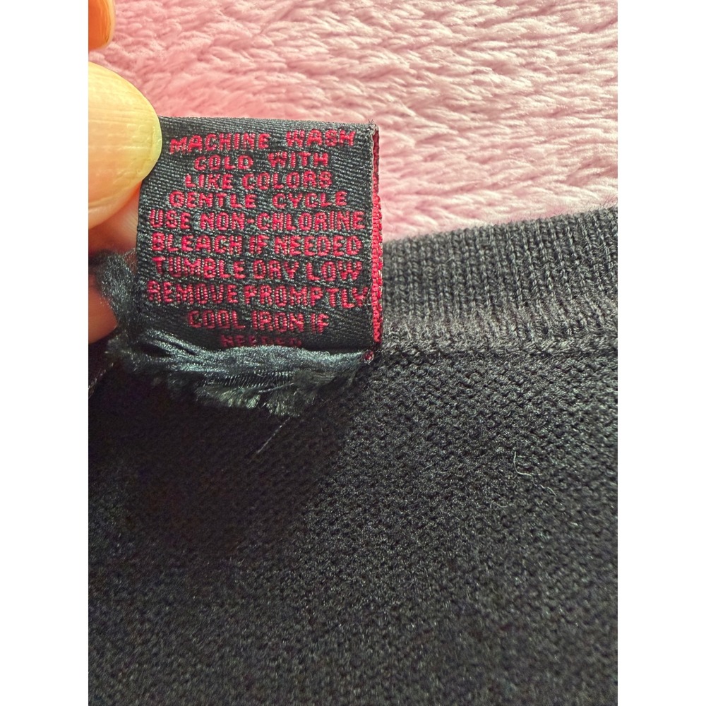 Heart N Crush Black Short Sleeve Cardigan Rhinestone Button Crop Sweater Medium - Picture 6 of 9